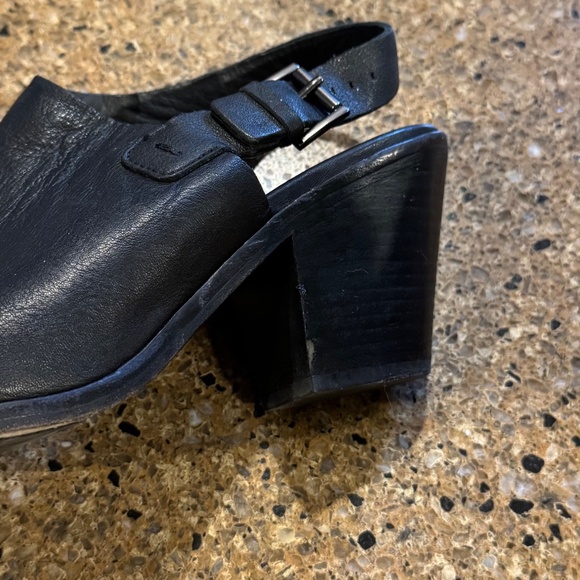 Eileen Fisher GLANCE black leather slingback mule with open toe size 10 - Picture 4 of 7